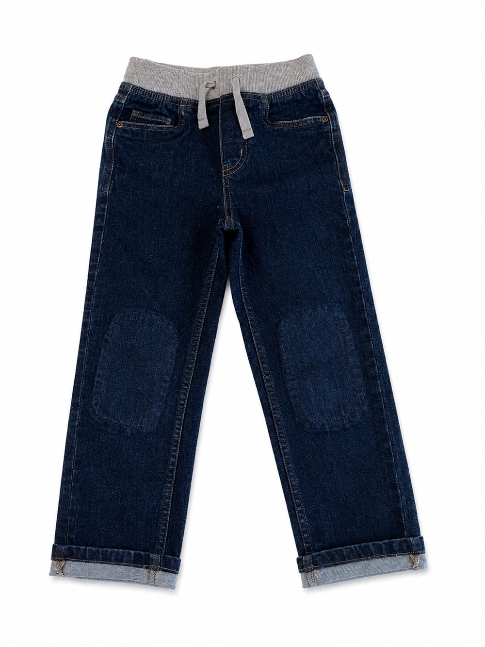 Kids Dark Blue Knit-Waist Denim Pants Hanna Andersson jeans